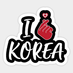 I Love Korea ( White Color Font ) Sticker